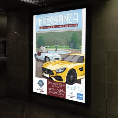 affiche pour le concours d'élégance automobile Eleganza 2022